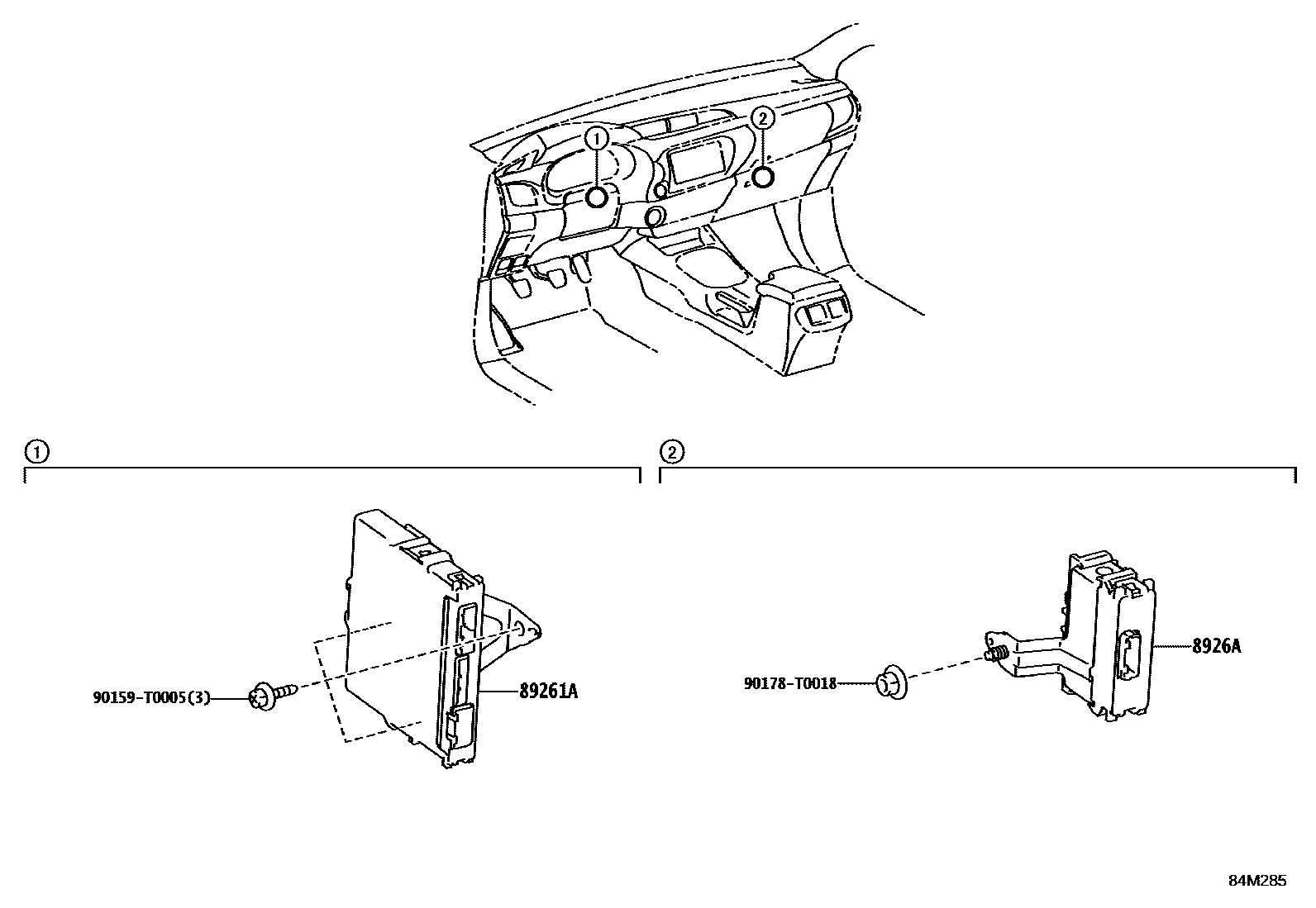 Toyota HILUX 电子控制系统 EPC diagram — 84M285