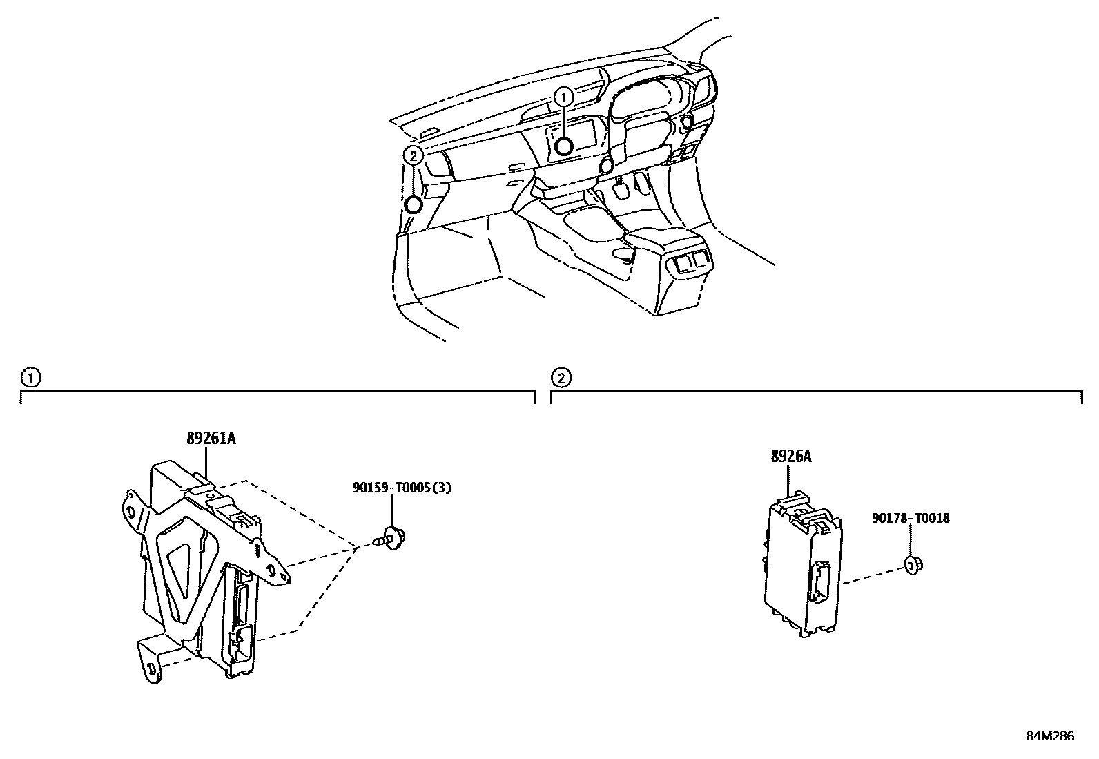 Toyota HILUX 电子控制系统 EPC diagram — 84M286