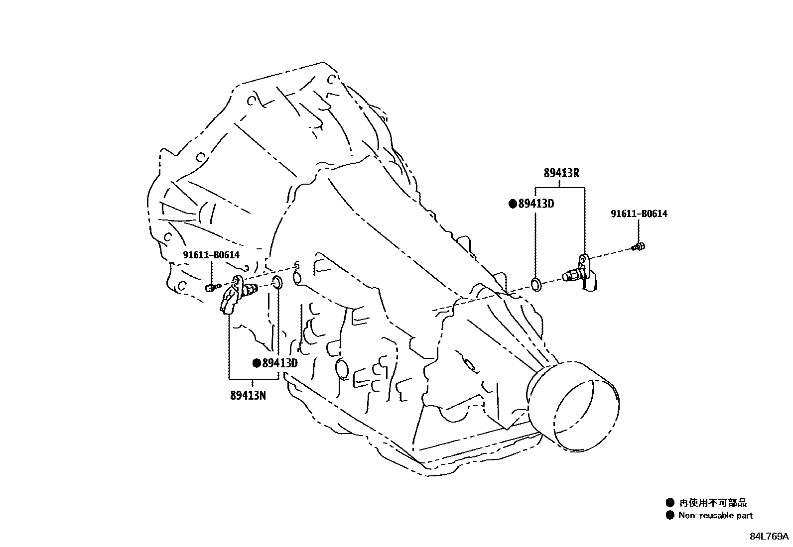 Toyota HILUX 超速档和电子控制变速器 EPC diagram — 84L769A