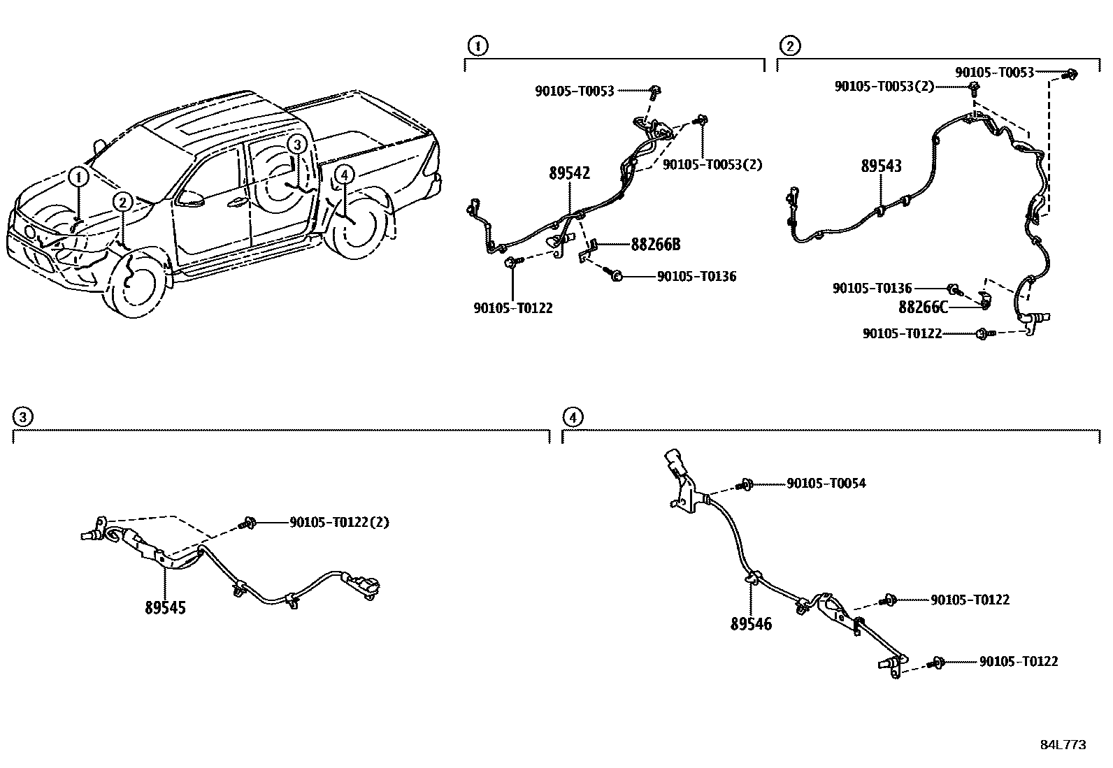 Toyota HILUX ABS 和 VSC EPC diagram — 84L773