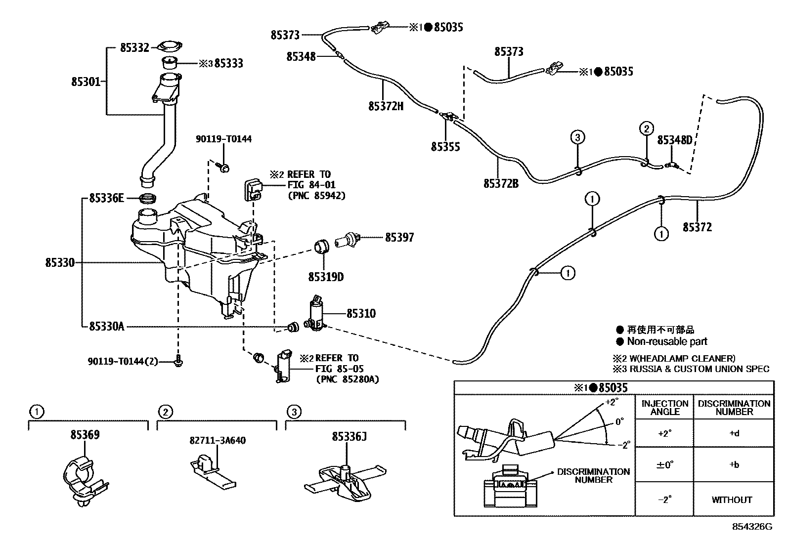 Toyota HILUX 挡风玻璃清洗器 EPC diagram — 854326G