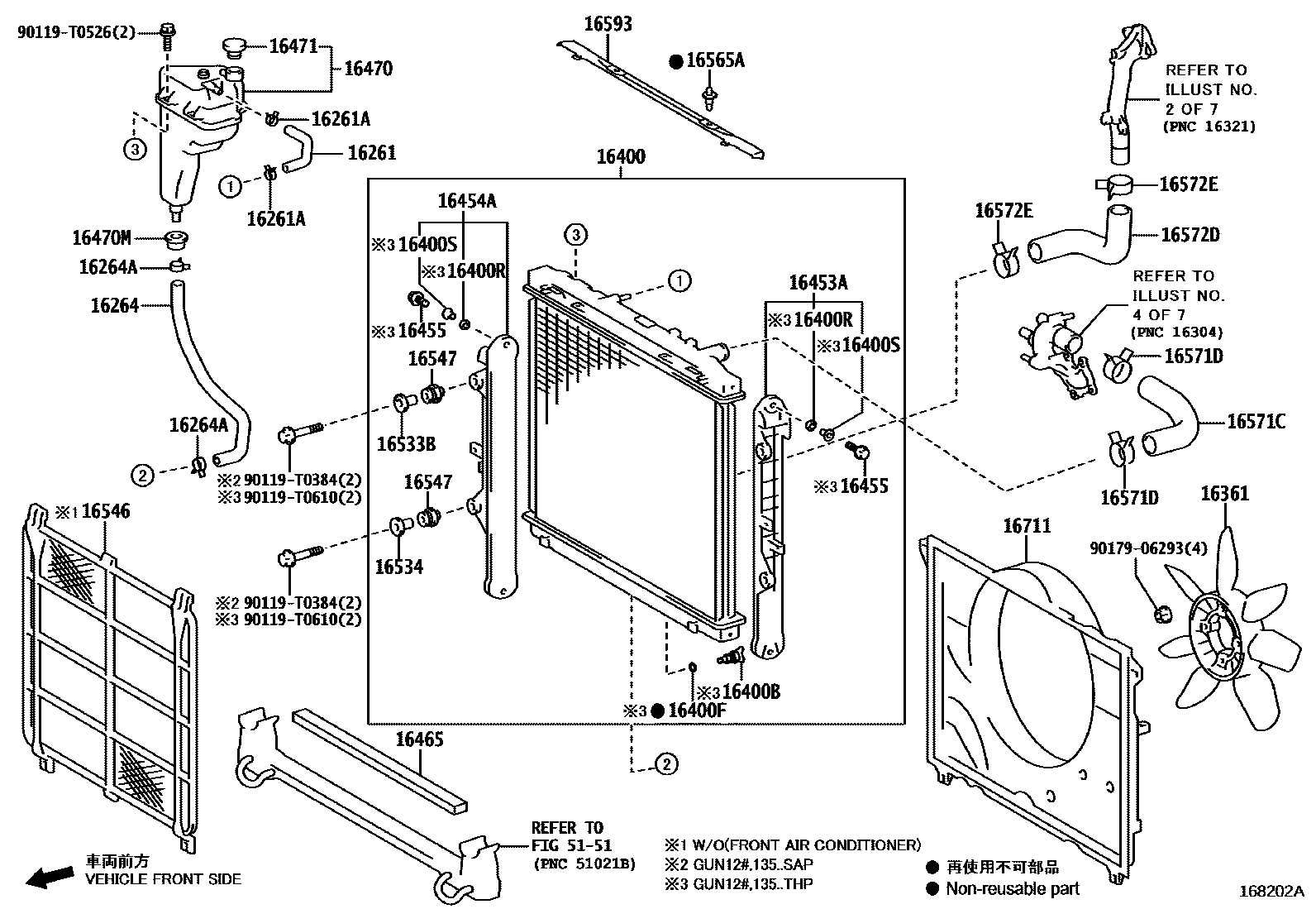 Toyota HILUX RADIATOR & WATER OUTLET EPC diagram — 168202A