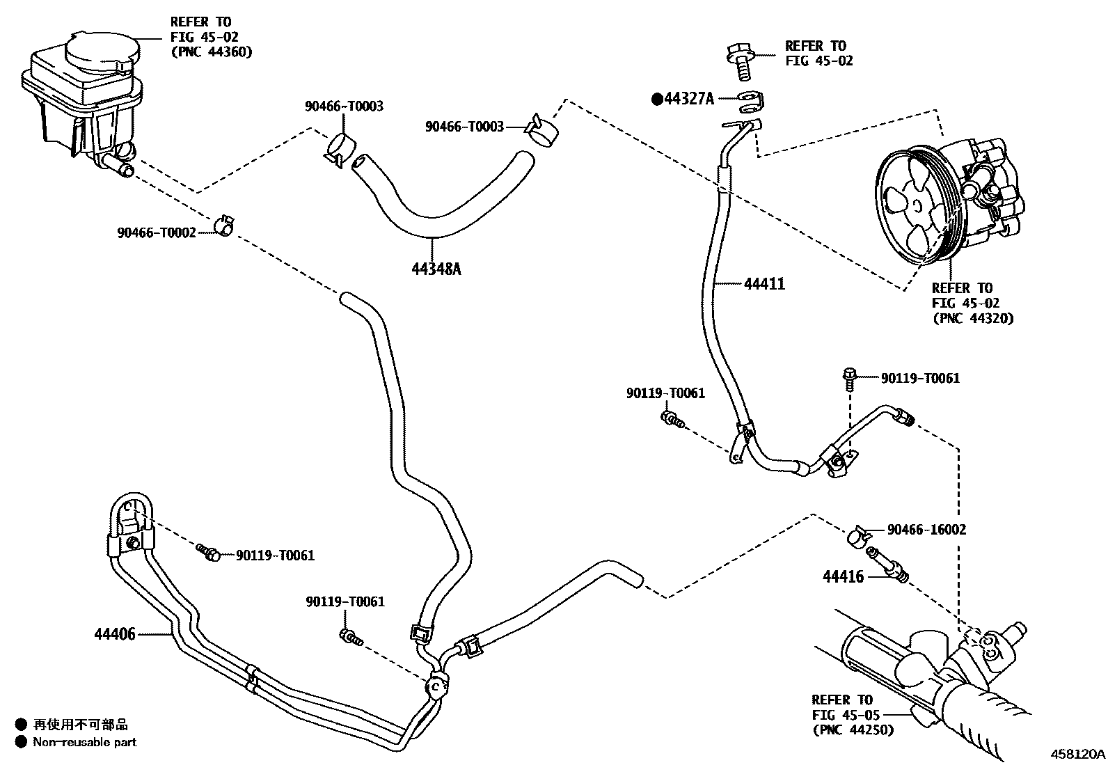 Toyota HILUX 动力转向配管 EPC diagram — 458120A