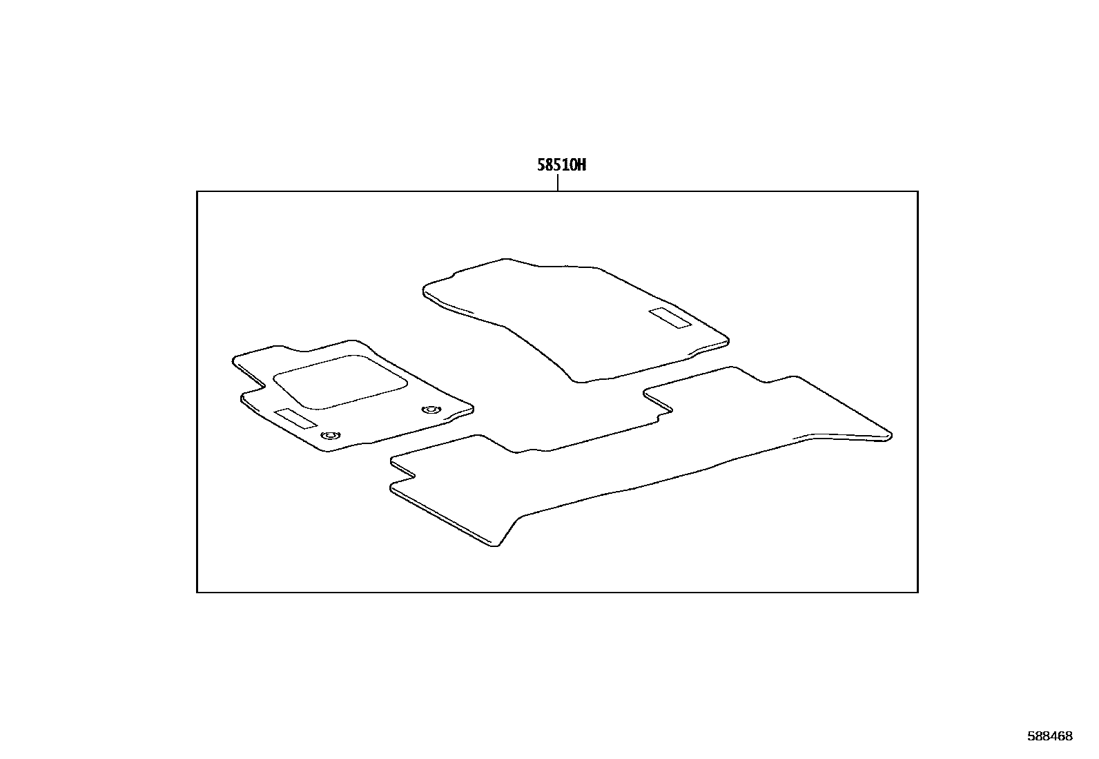 Toyota HILUX 地板垫和消声垫 EPC diagram — 588468