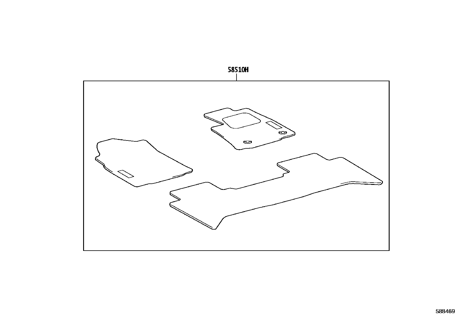 Toyota HILUX 地板垫和消声垫 EPC diagram — 588469