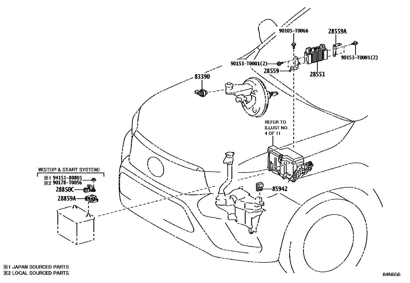 Toyota HILUX 开关和继电器和ECU EPC diagram — 84N656