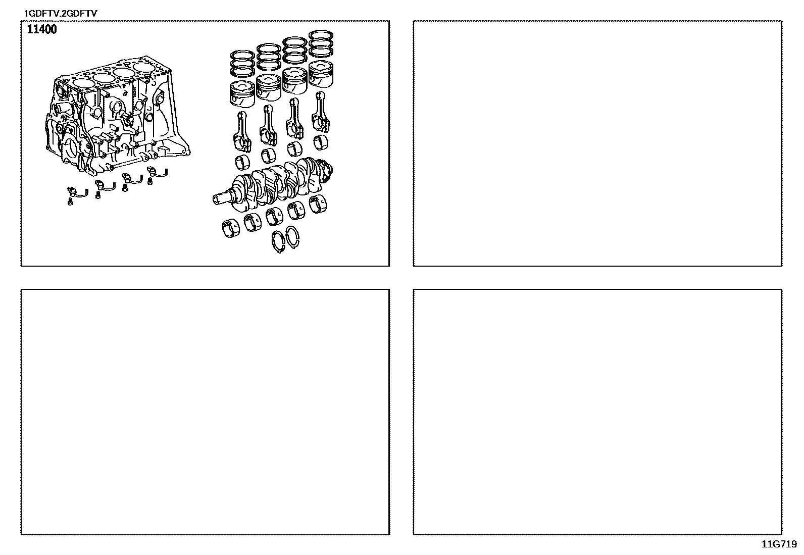 Toyota HILUX Short Block Assembly EPC diagram — 11G719