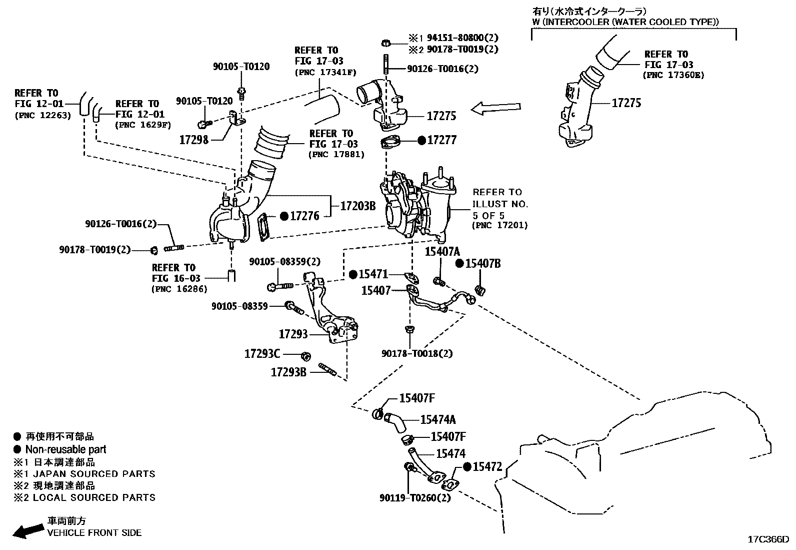 Toyota HILUX Manifold EPC diagram — 17C366D