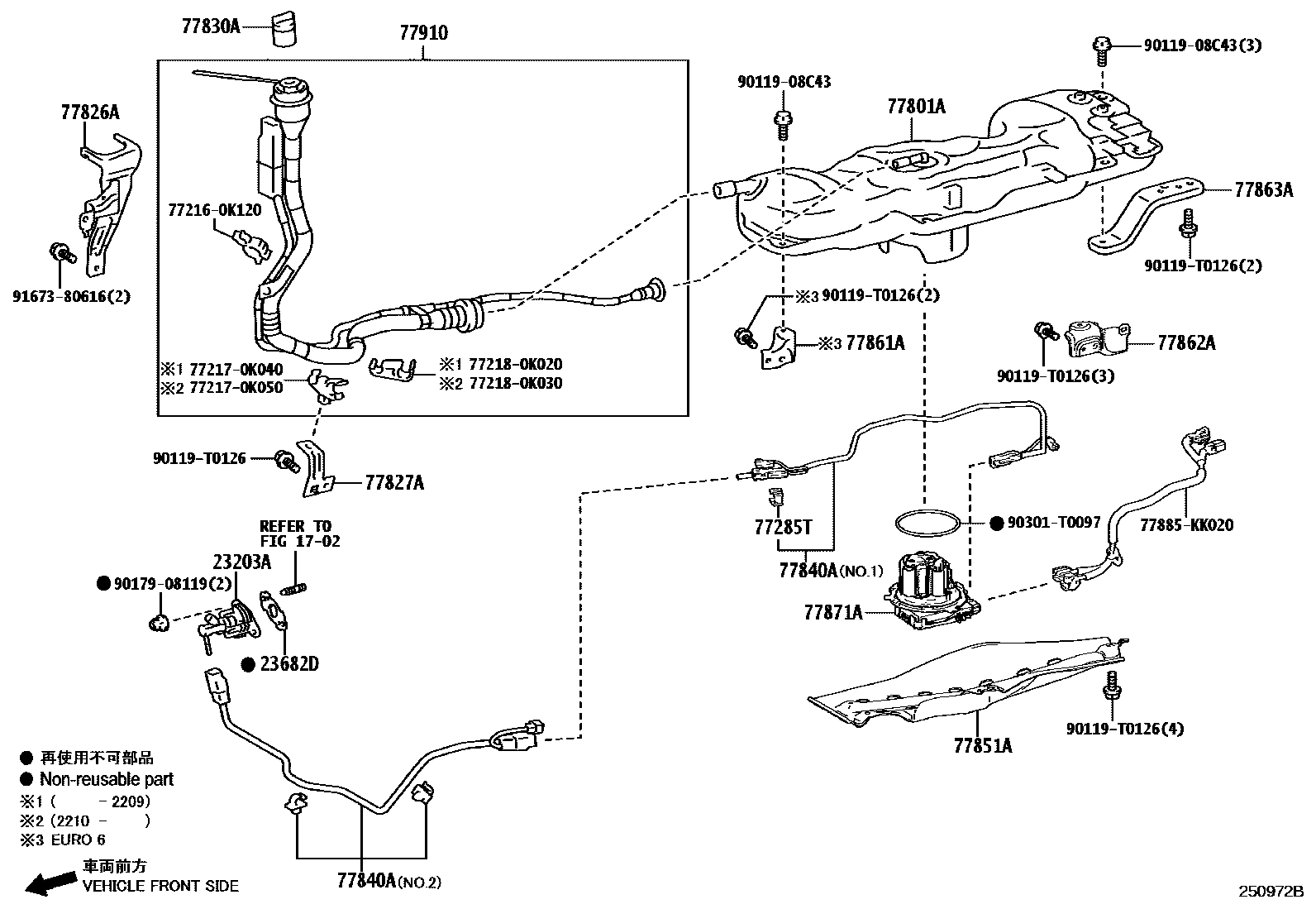 Toyota HILUX 尿素罐和管 EPC diagram — 250972B