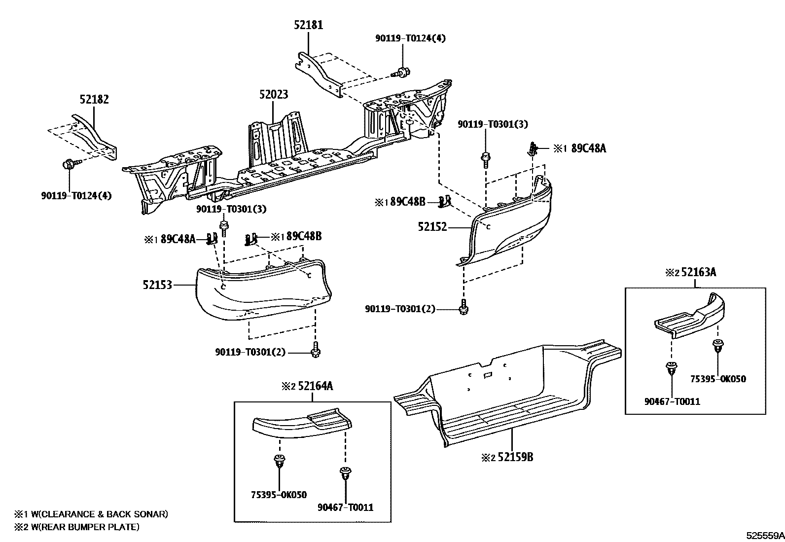 Toyota HILUX 后保险杠及附件 EPC diagram — 525559B