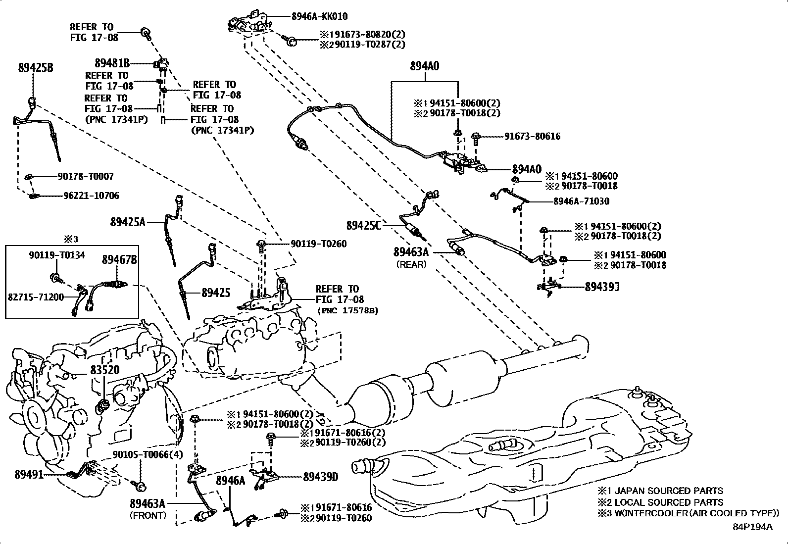 Toyota HILUX 开关和继电器和ECU EPC diagram — 84P194A