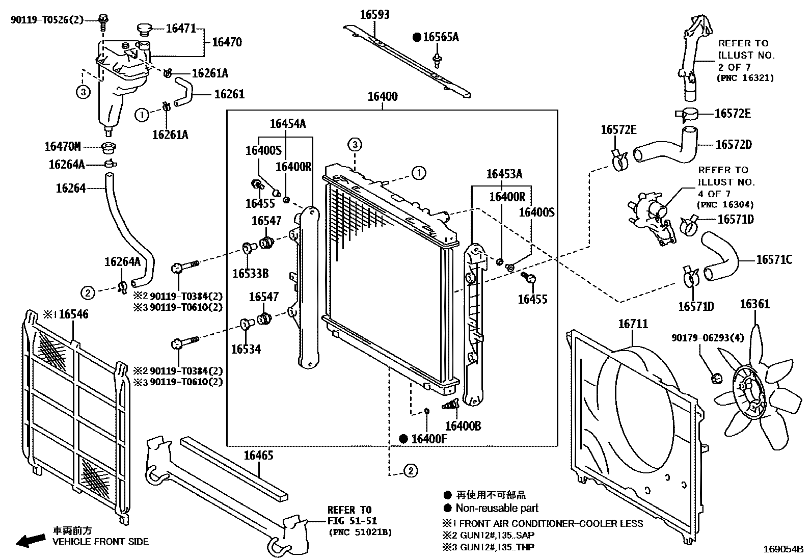 Toyota HILUX RADIATOR & WATER OUTLET EPC diagram — 169054B