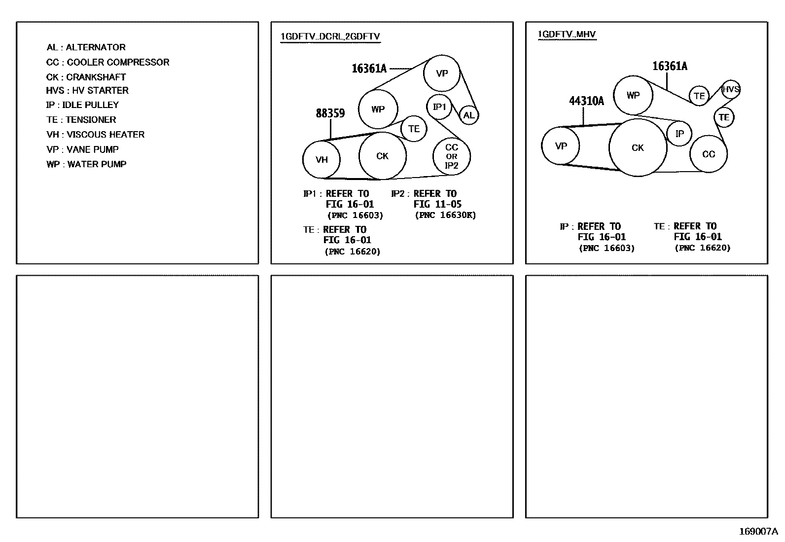 Toyota HILUX V-Belt EPC diagram — 169007A