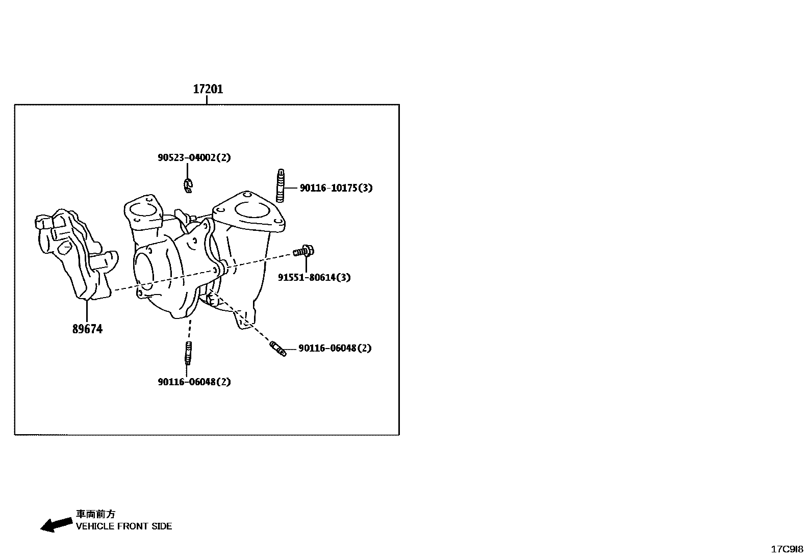 Toyota HILUX Manifold EPC diagram — 17C9I8