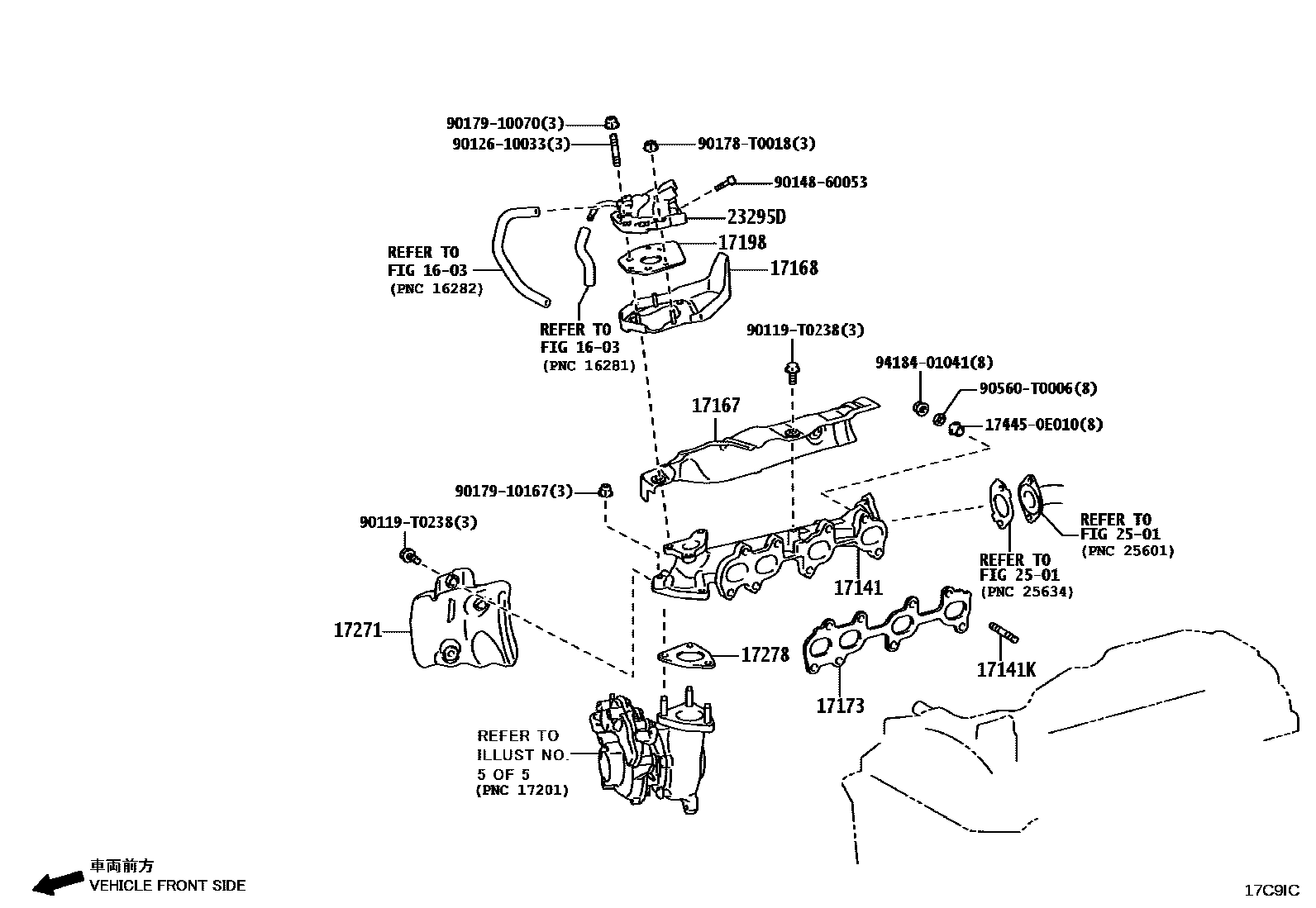 Toyota HILUX Manifold EPC diagram — 17C9IC