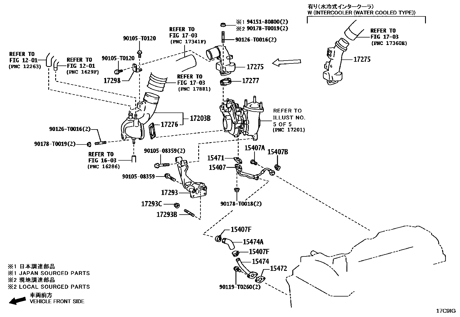 Toyota HILUX Manifold EPC diagram — 17C9IG