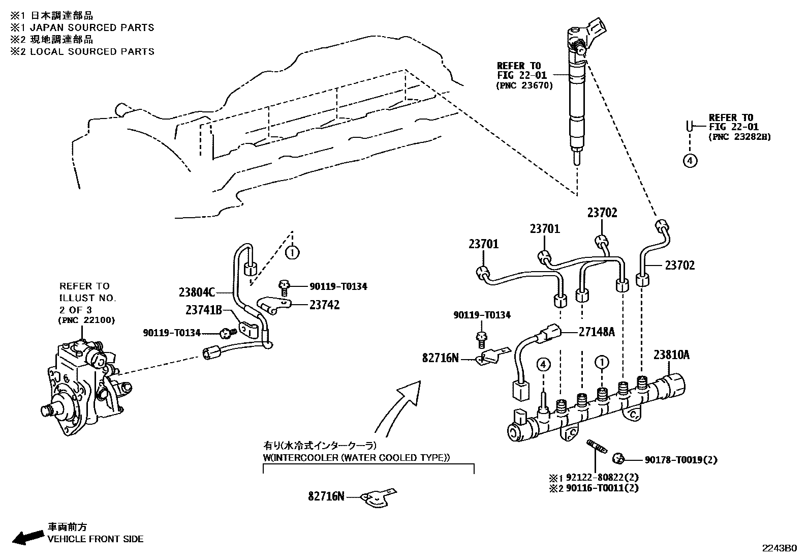 Toyota HILUX 喷油泵总成 EPC diagram — 2243B0
