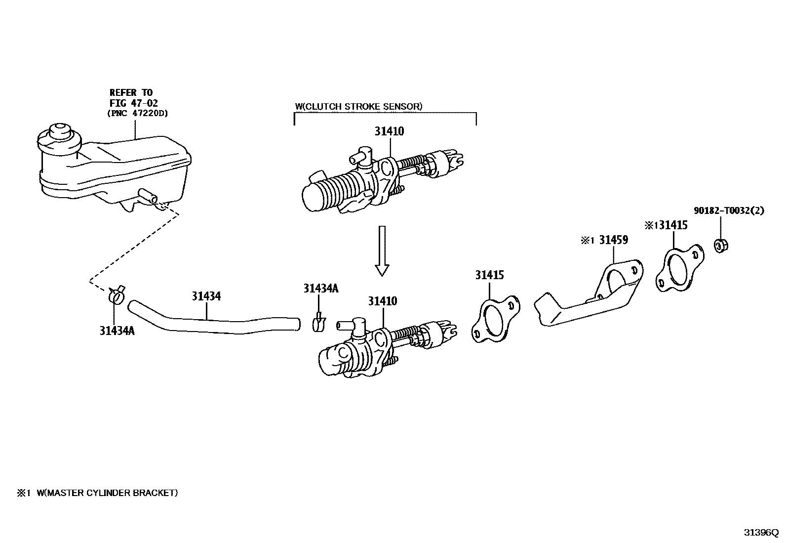 Toyota HILUX 离合器总泵 EPC diagram — 31396Q