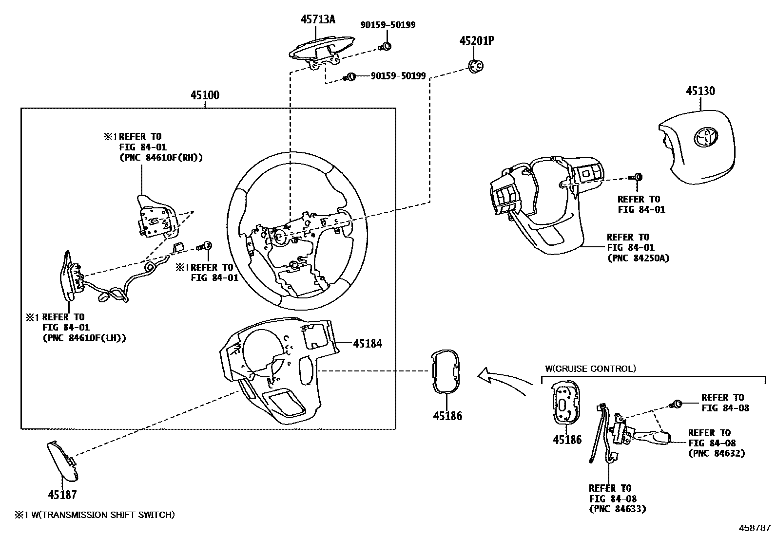 Toyota HILUX Steering Wheel EPC diagram — 458787