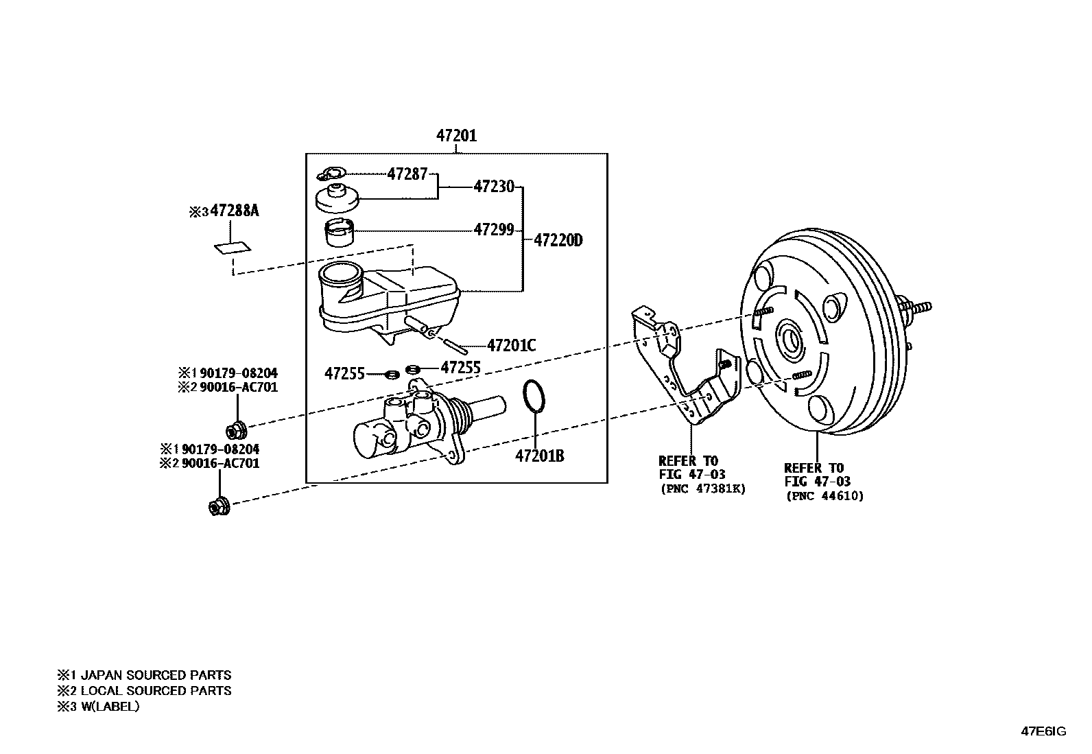 Toyota HILUX 制动总泵 EPC diagram — 47E6IG