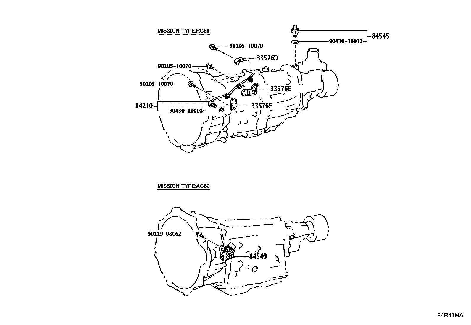 Toyota HILUX 开关和继电器和ECU EPC diagram — 84R41MA