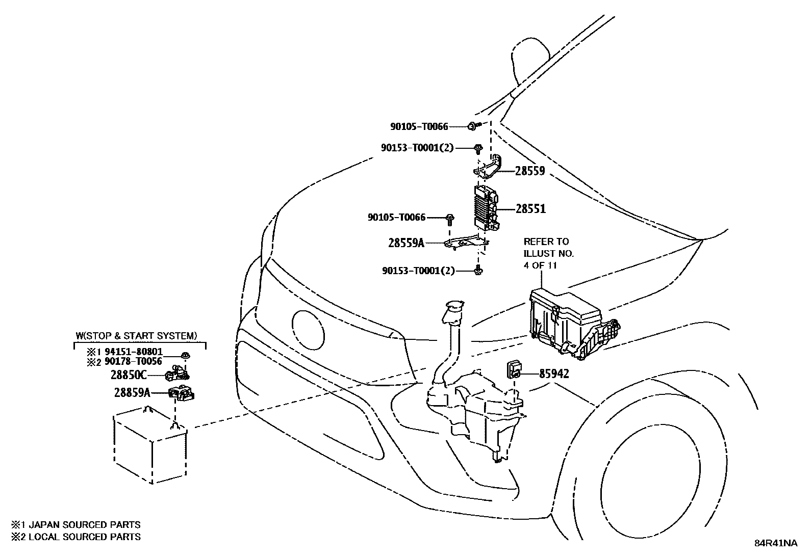 Toyota HILUX 开关和继电器和ECU EPC diagram — 84R41NA