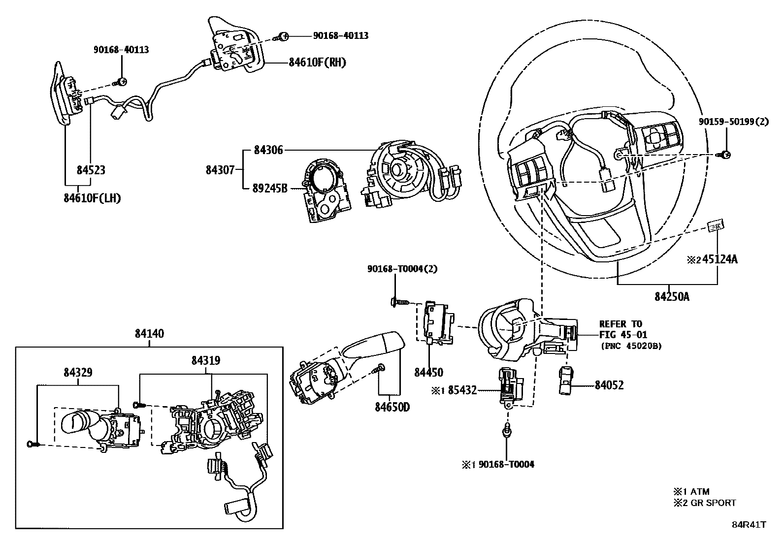 Toyota HILUX 开关和继电器和ECU EPC diagram — 84R41T