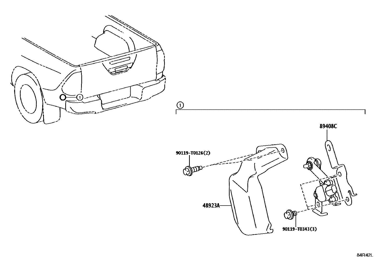 Toyota HILUX 电子高度控制 EPC diagram — 84R42L