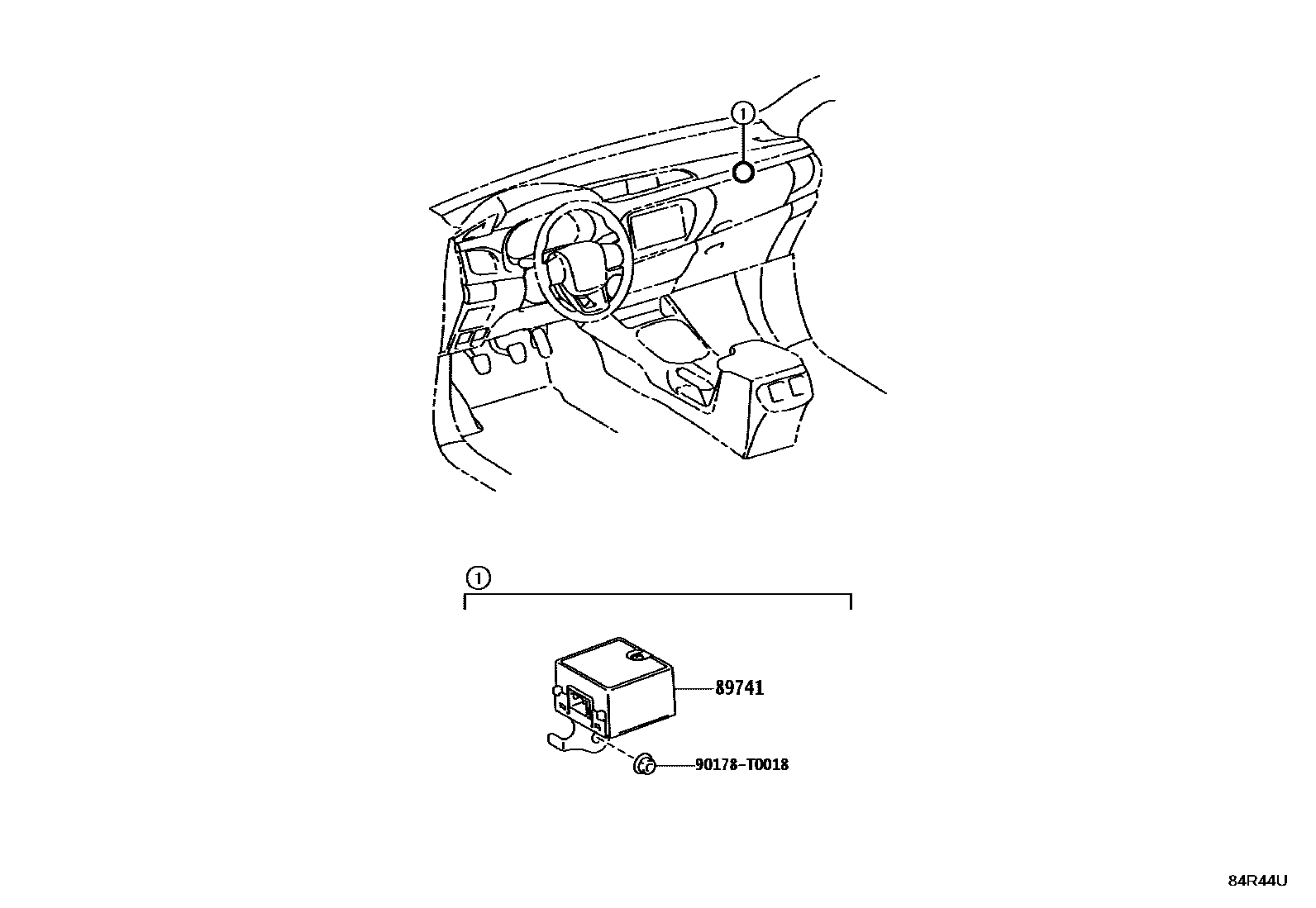 Toyota HILUX 遥控门锁 EPC diagram — 84R44U