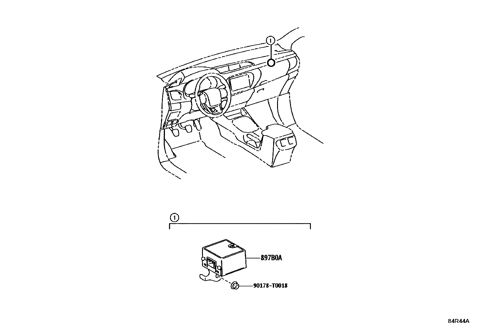 Toyota HILUX 轮胎压力警告系统 EPC diagram — 84R44A