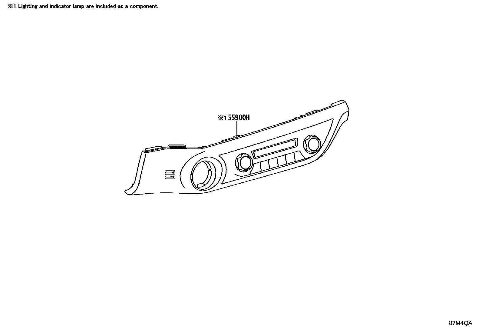 Toyota HILUX 暖风和空调系统 - 控制器和风管 EPC diagram — 87M4QA