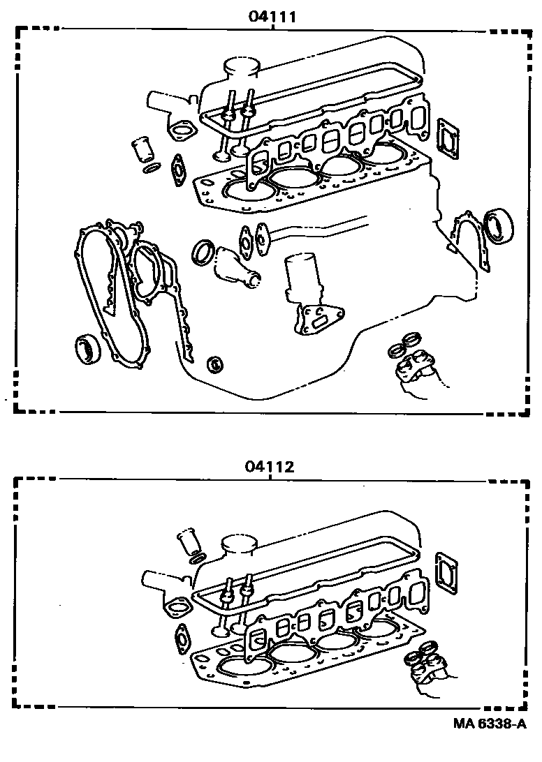 Toyota HILUX Engine Overhaul Gasket Kit EPC diagram — MA6338A