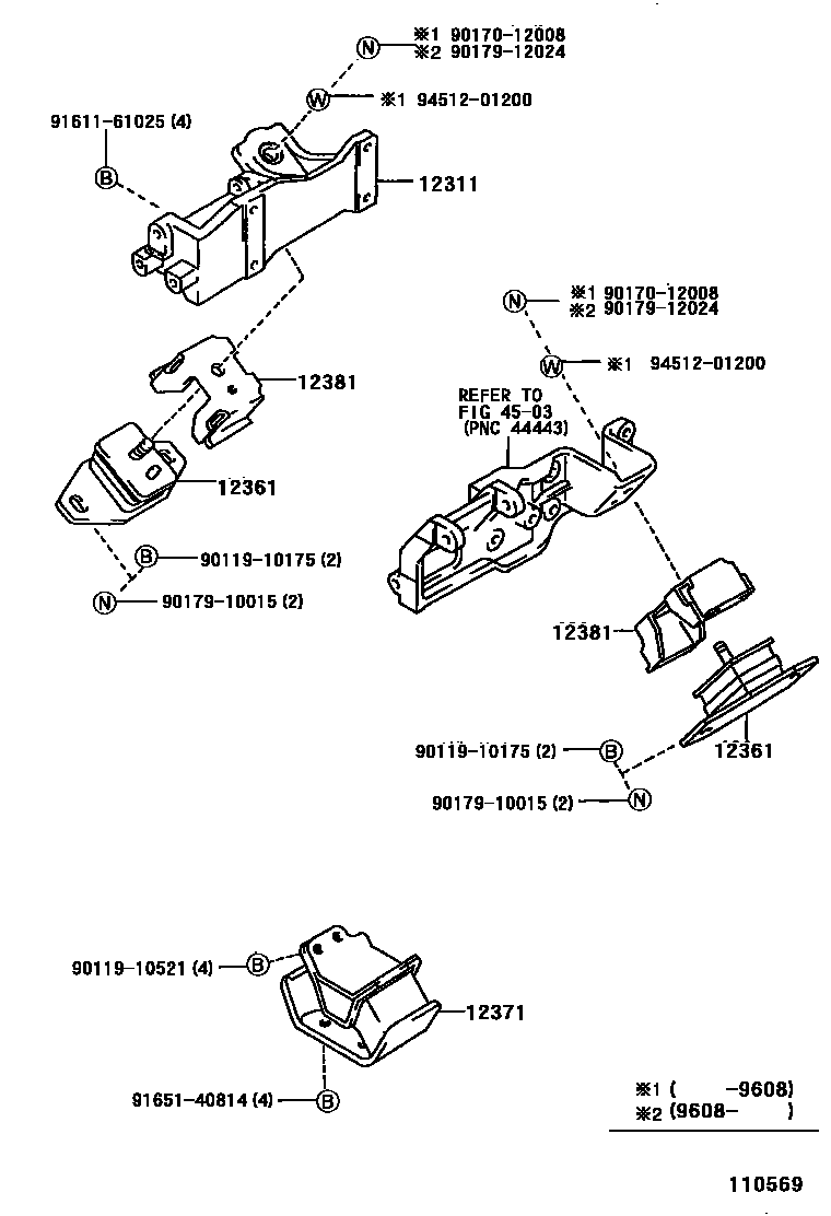 Toyota HILUX Engine Mounting EPC diagram — 110569