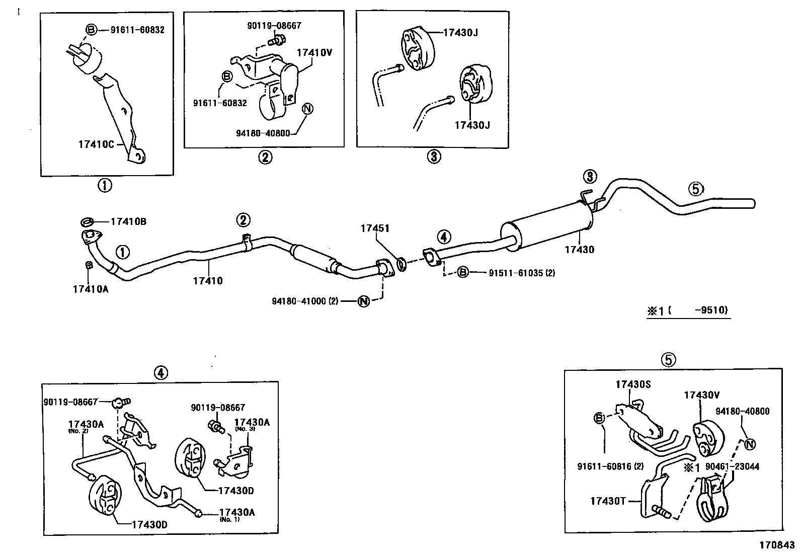 Toyota HILUX Exhaust Pipe EPC diagram — 170843