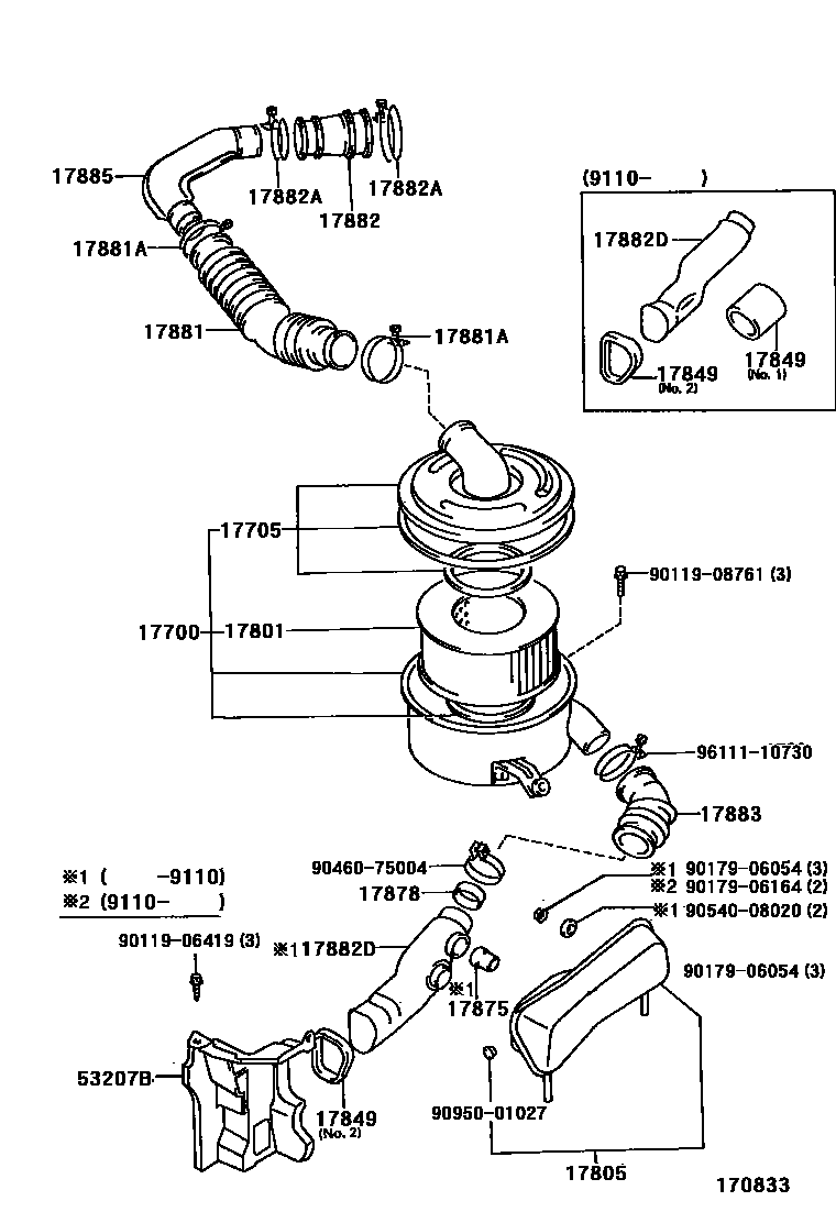 Toyota HILUX Air Cleaner EPC diagram — 170833