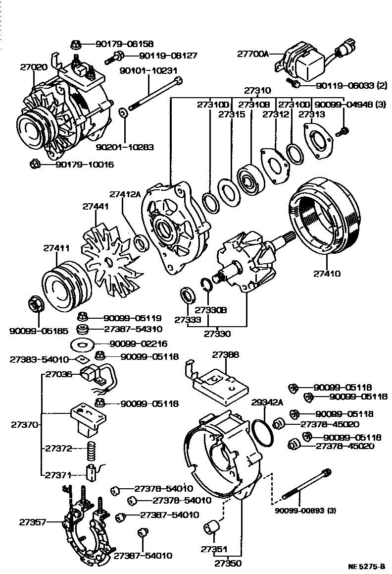 Toyota HILUX Alternator EPC diagram — NE5275B