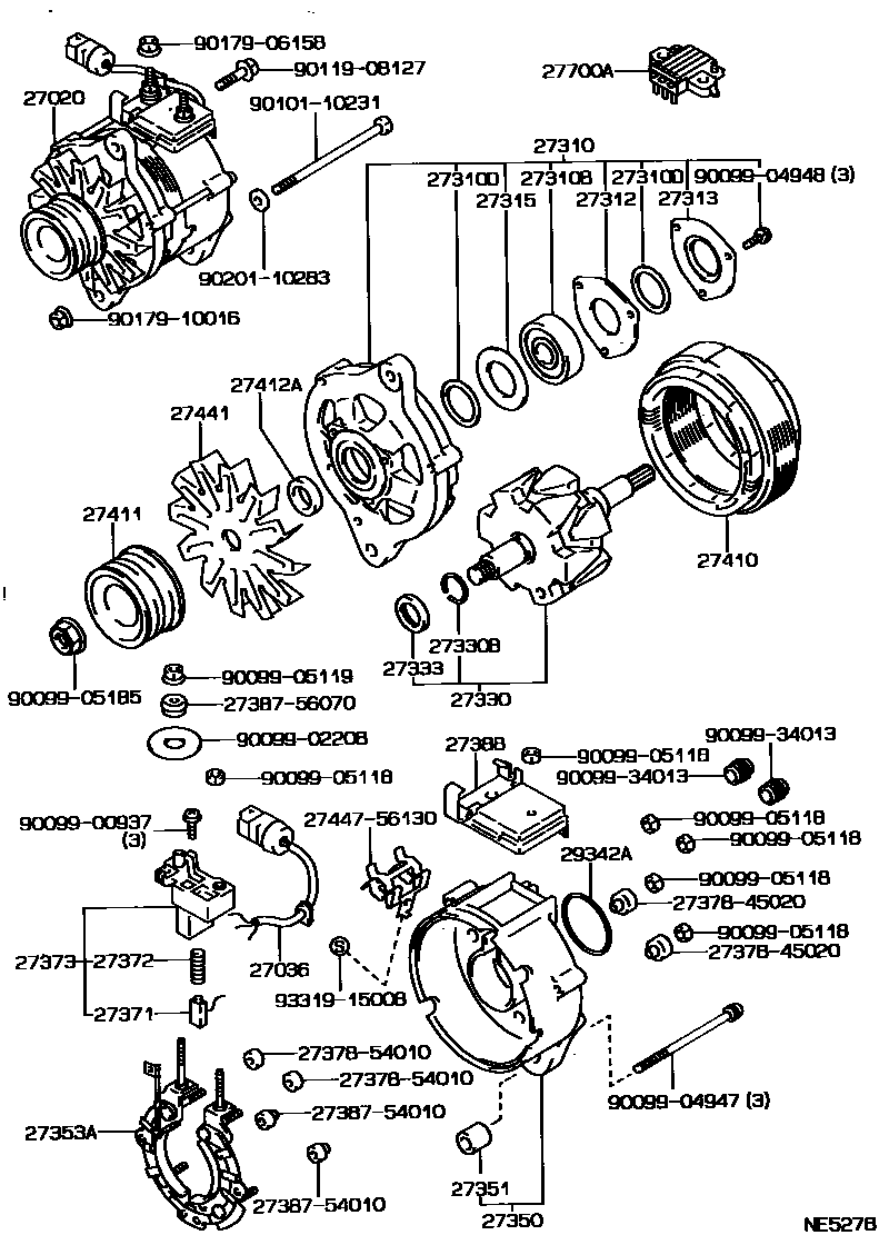 Toyota HILUX Alternator EPC diagram — NE5278
