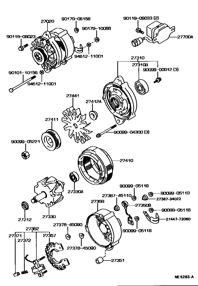 Toyota HILUX Alternator EPC diagram — NE5283A