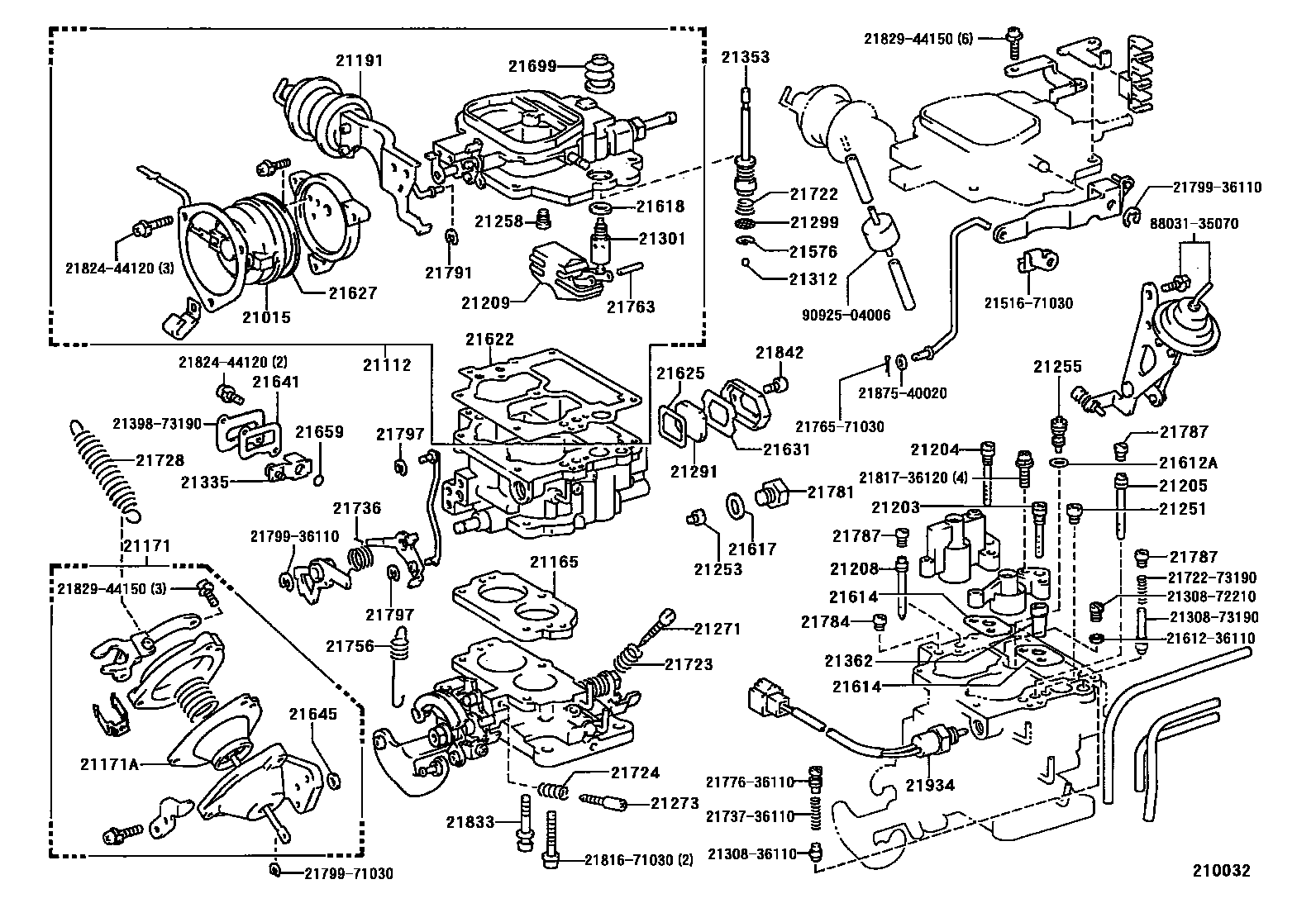 Toyota HILUX 化油器 EPC diagram — 210032