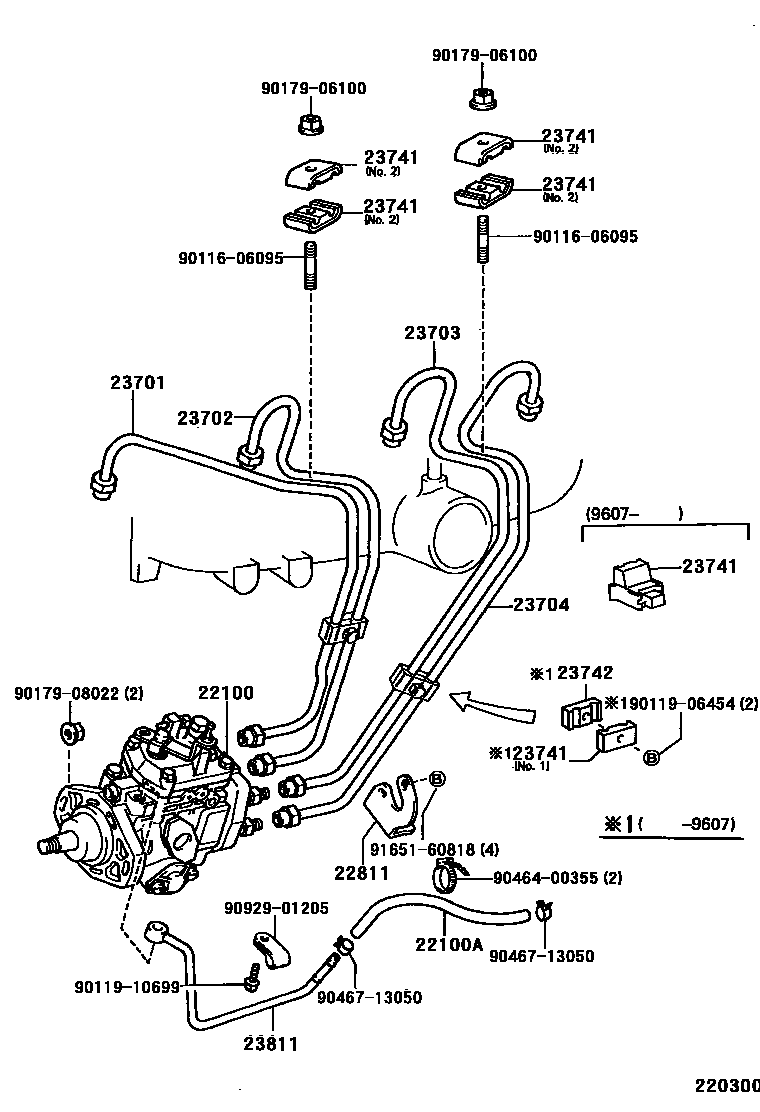 Toyota HILUX 喷油泵总成 EPC diagram — 220300