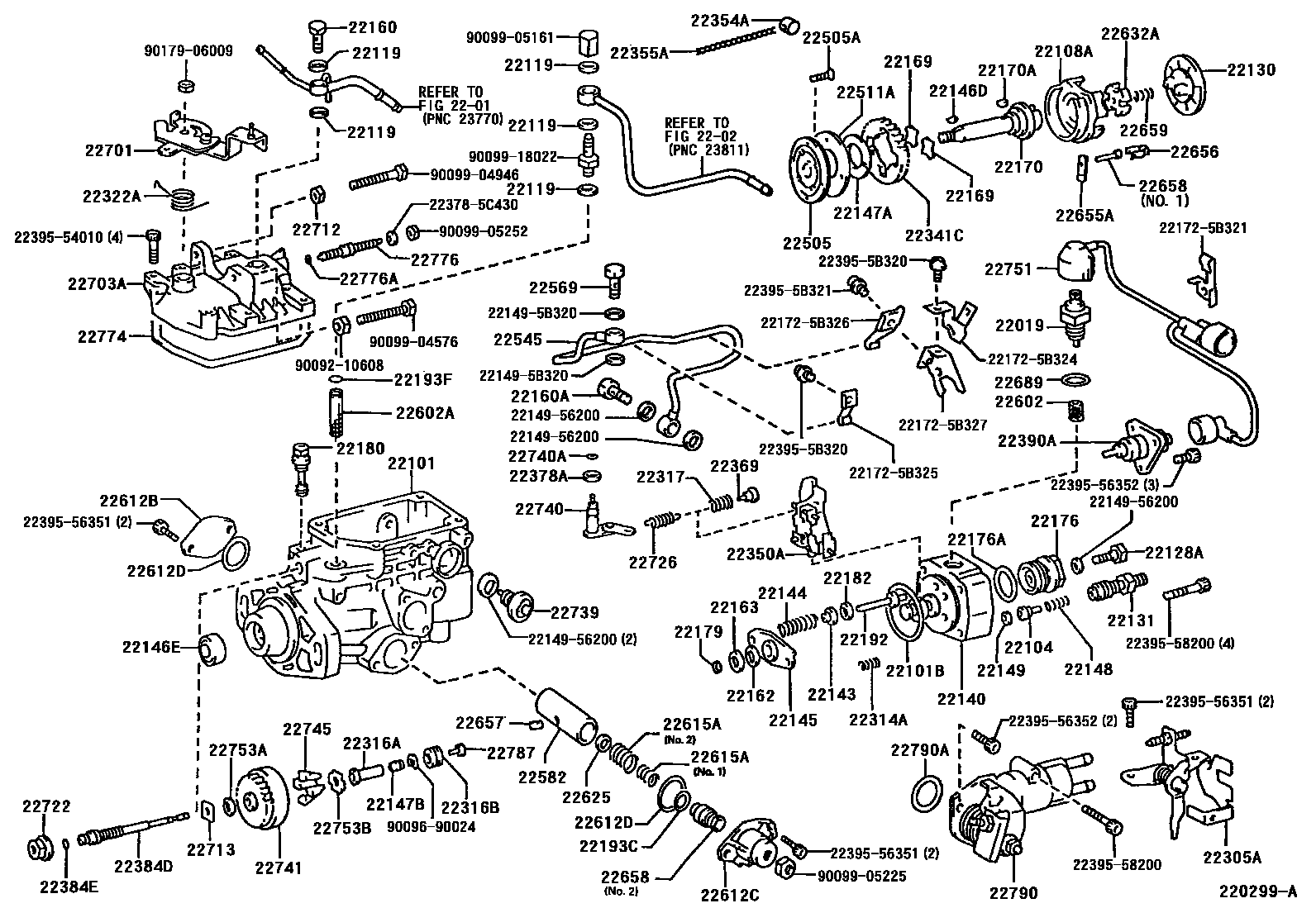 Toyota HILUX 喷油泵体 EPC diagram — 220299A