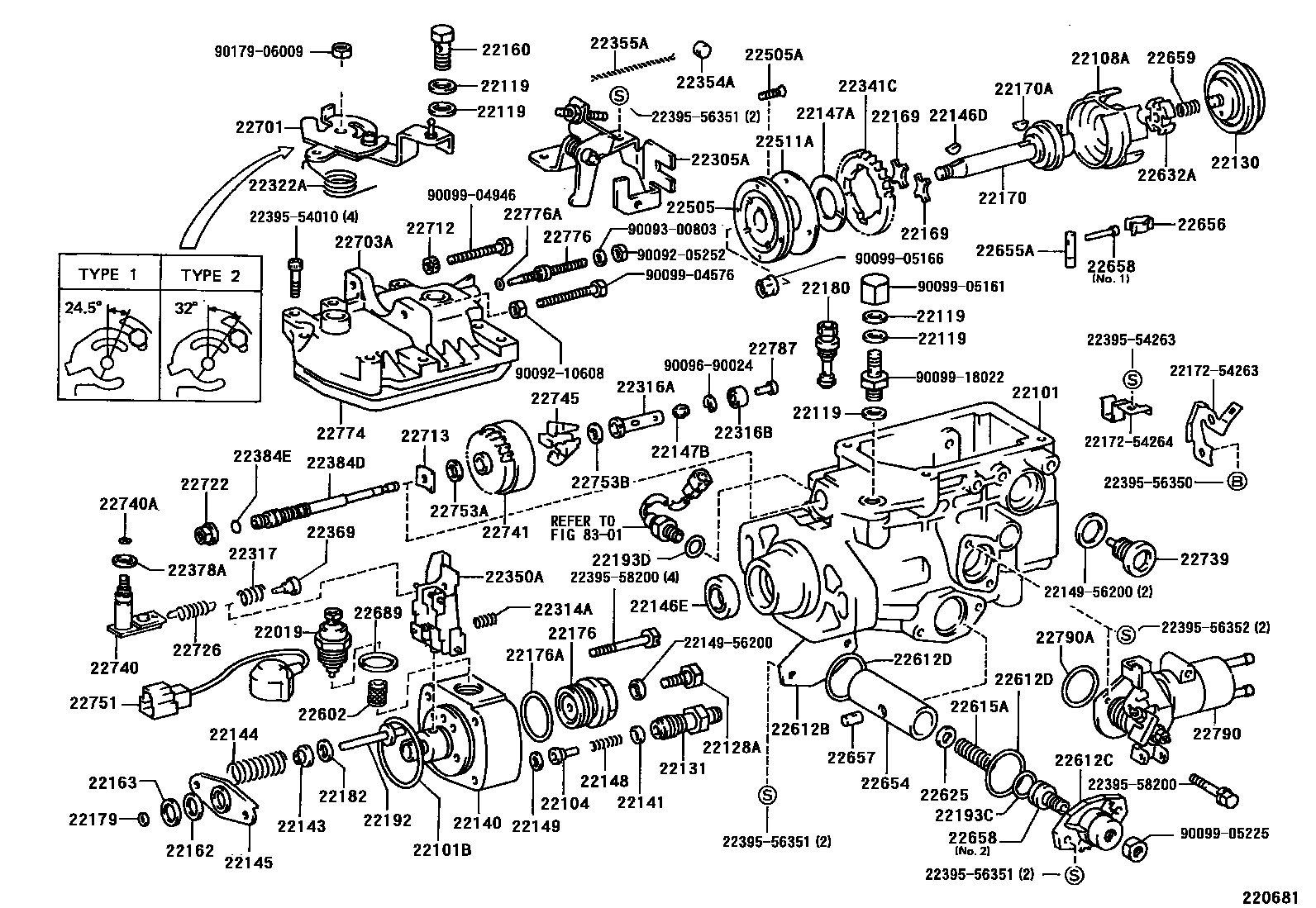 Toyota HILUX 喷油泵体 EPC diagram — 220681