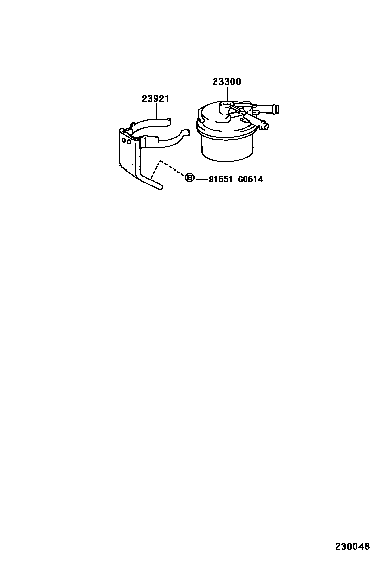 Toyota HILUX fuel filter EPC diagram — 230048