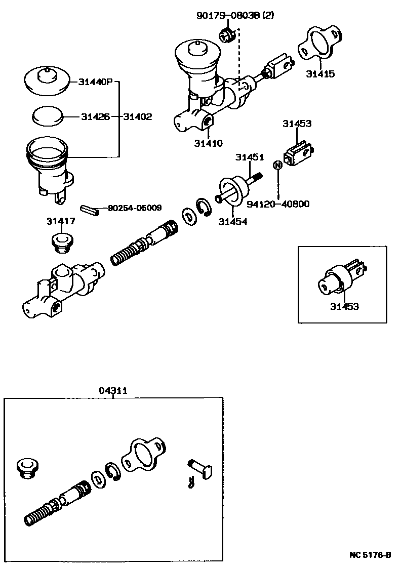 Toyota HILUX 离合器总泵 EPC diagram — NC5176B