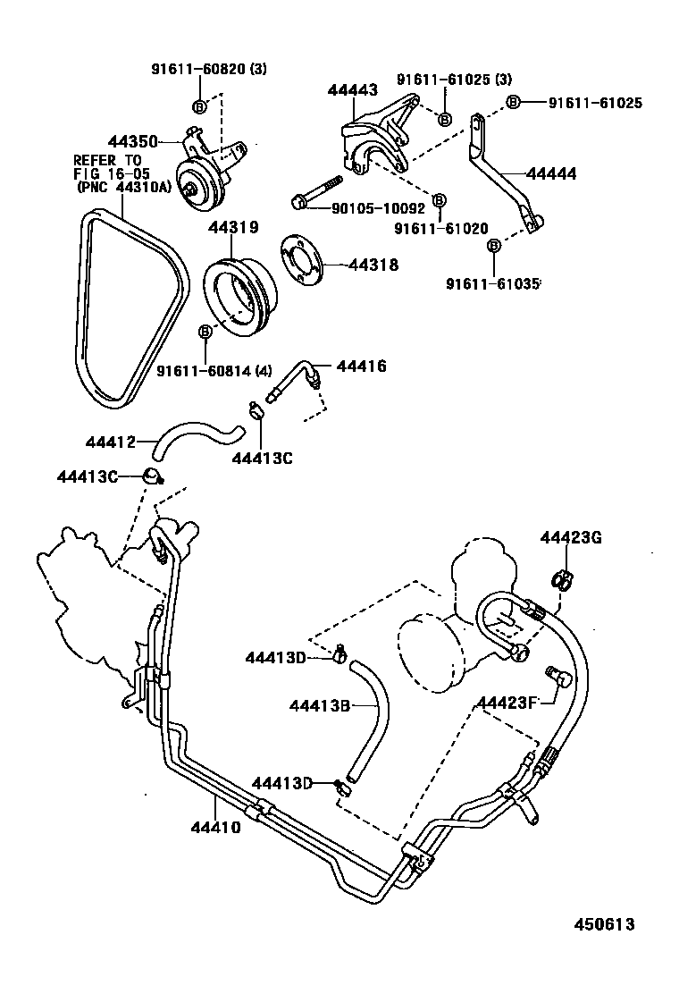 Toyota HILUX 动力转向配管 EPC diagram — 450613