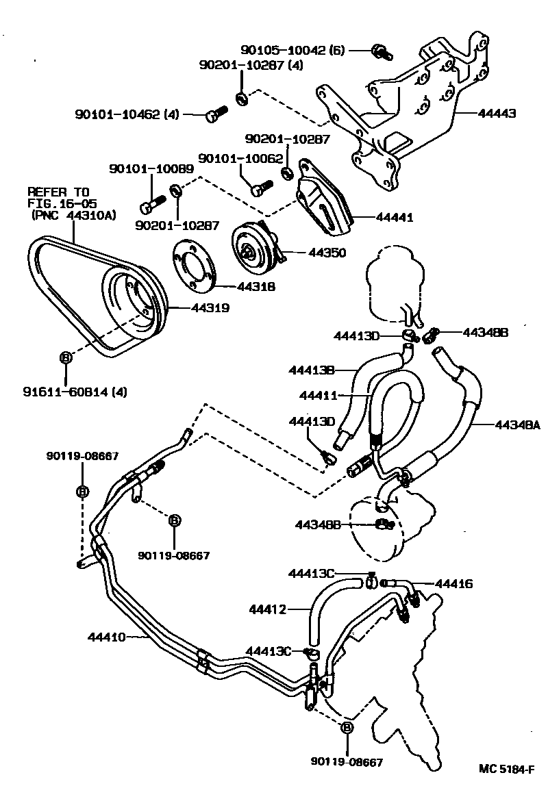 Toyota HILUX 动力转向配管 EPC diagram — MC5184F