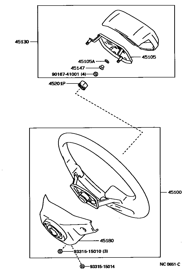 Toyota HILUX Steering Wheel EPC diagram — NC0651C