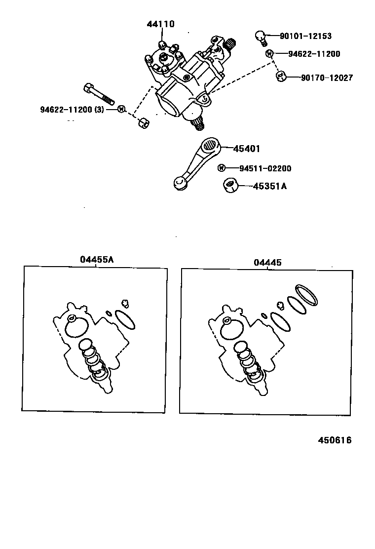Toyota HILUX 前转向齿轮和连杆 EPC diagram — 450616