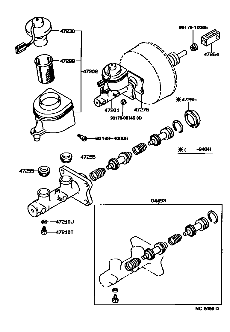 Toyota HILUX 制动总泵 EPC diagram — NC5156D
