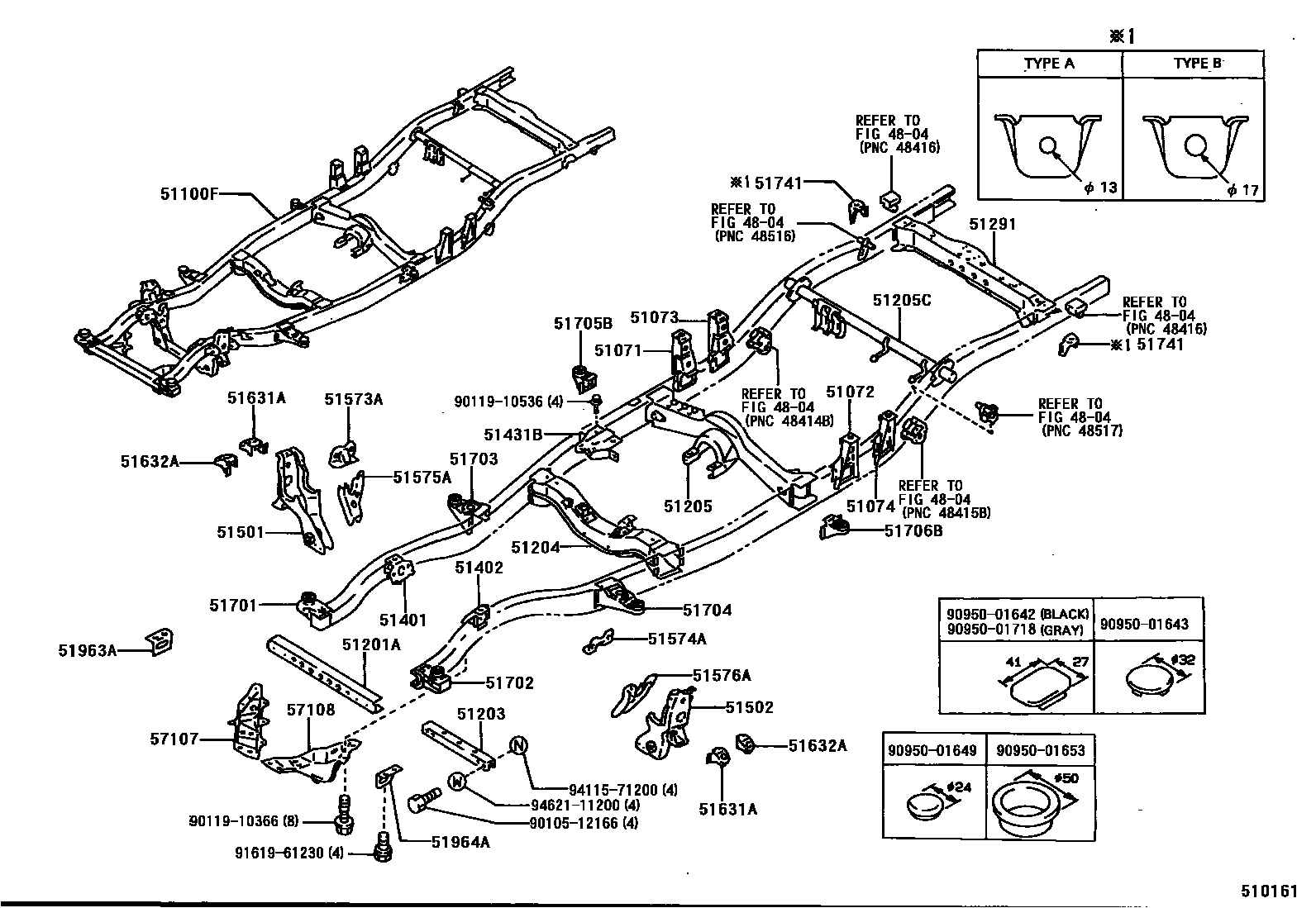 Toyota HILUX 车架 EPC diagram — 510161